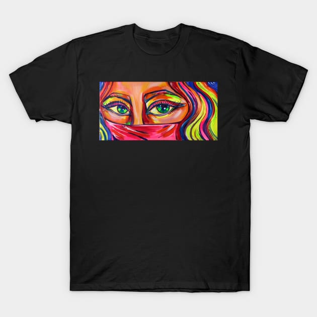 Colorful woman eyes painting T-Shirt by Karroart